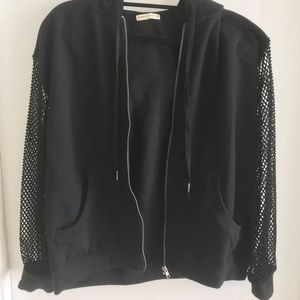 LF MESH SLEEVE ZIP HOODIE